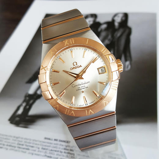 【95新】OMEGA 欧米茄123.20.38.21.02.001天文台认证同轴自动机械机芯日期显示38MM（男款）星座系列精钢/18K玫瑰金020526NJS02 商品图4