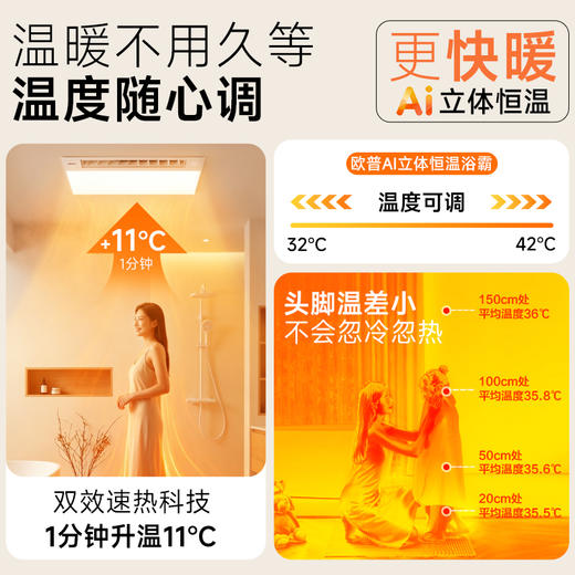 欧普 智悦M Ai人感智能直流变频立体恒温浴霸 商品图4