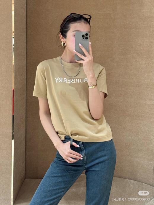 Bur 经典女士字母徽标装饰圆领T恤 商品图10