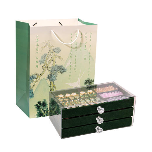 【超高级的古风鹿绒首饰盒】新年古风儿童串珠琉璃珠子手工DIY材料包女孩的生日礼物串珠礼盒 商品图4