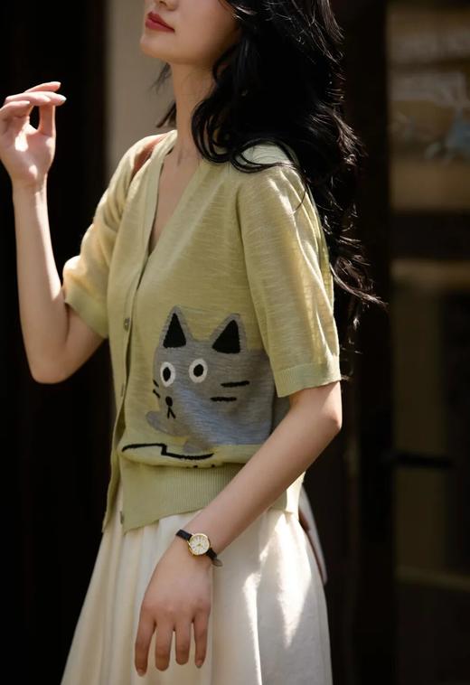 Sonia life软萌猫咪亚麻针织短袖 | 它把温柔、俏皮和高级感织在了一起，显瘦不挑身材，高级不张扬【3-5天发货】 商品图9