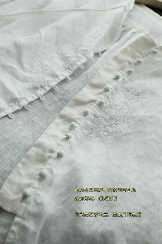 白玉兰！祥云绣进口高端亚麻刺绣衬衫 商品图9