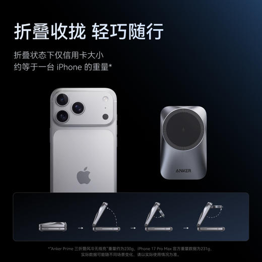 【新品】Anker安克 Prime 三折叠风冷无线充 A25N1 商品图4