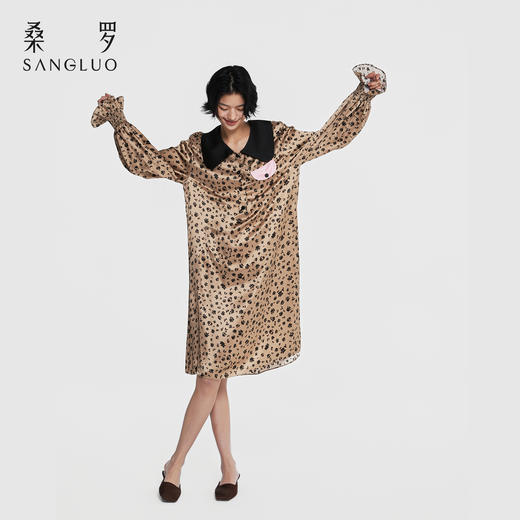 甜酷豹纹』桑罗真丝睡裙100%桑蚕丝女连衣裙可外穿家居服2026新款 商品图7