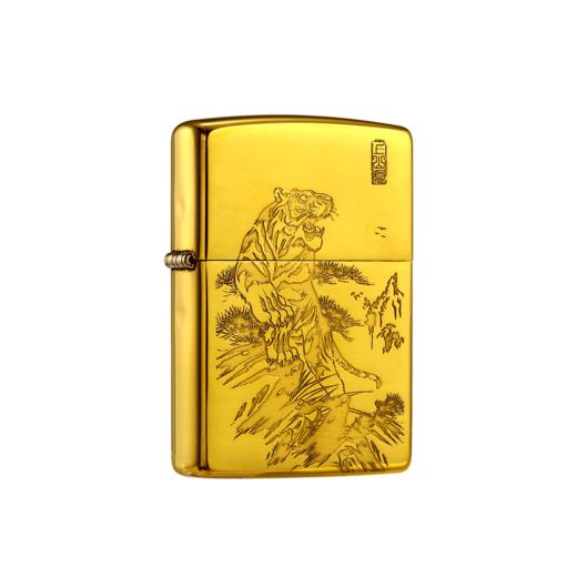 452017090 Zippo 打火机虎啸黄铜雕刻中国风礼盒装轻奢男士生日圣诞礼物 商品图0