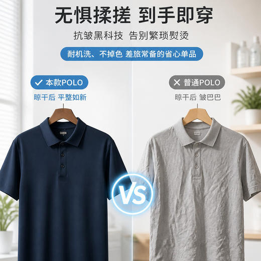 职场商务休闲POLO衫夏男舒适透气排汗免烫修身上衣/006 商品图4