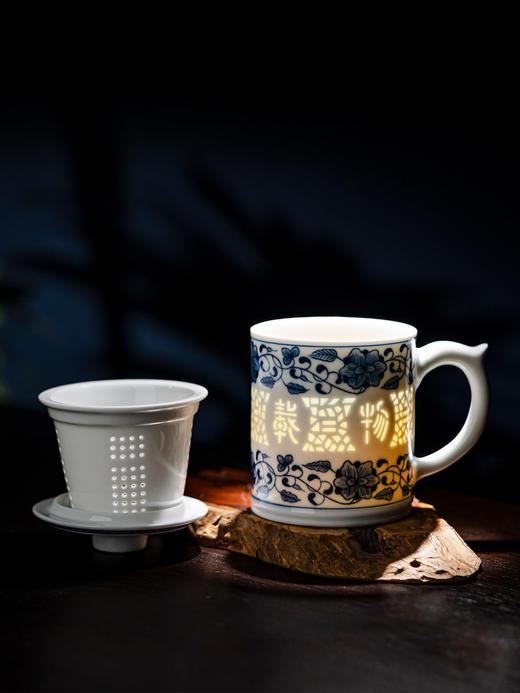 富玉 | 富玉陶瓷景德镇青花玲珑男式个人专用茶杯2026新款高端办公室杯子 商品图1