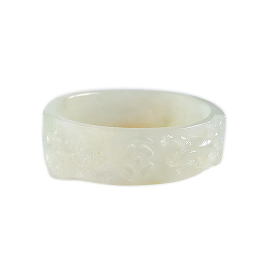 【天然正品】A货翡翠 天然贵妃细腻无裂61.5号冰种飘黄雕双貔貅抱财翡翠手镯 030526TJ14 商品图0