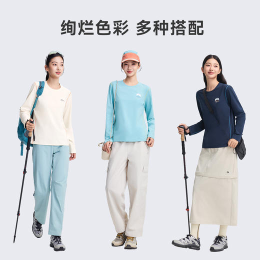 拓路者户外抗菌速干长袖T恤女2026年夏季新款运动上衣撞色线内搭 商品图4