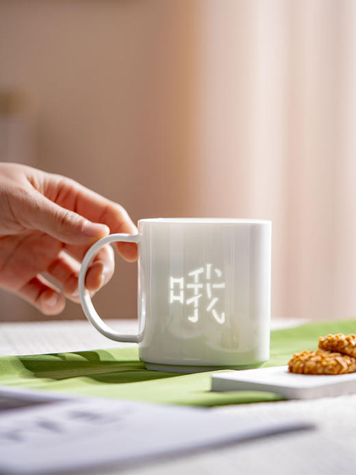 WENO°丨富玉陶瓷创意文字马克杯高颜值家用礼品杯 商品图5