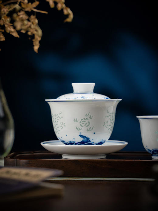 富玉丨 富玉景德镇非遗茶盏茶具套装瓷器盖碗泡茶杯礼盒装开业父亲节送礼 商品图4