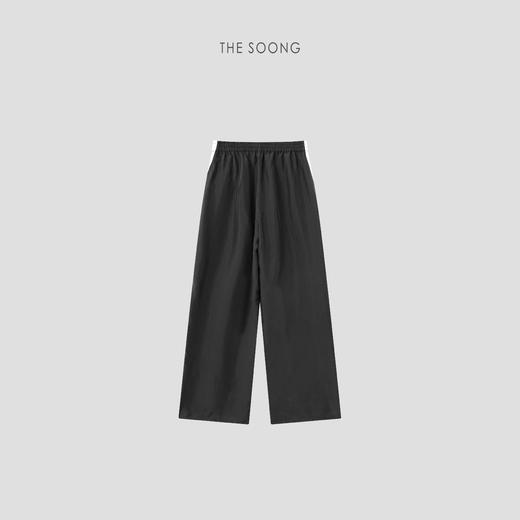 THESOONG|"奢感垂顺"100%桑蚕丝侧边条纹阔腿长裤8634 商品图3