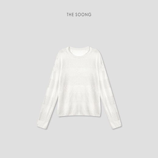 THESOONG|"夏日冰凉感"桑蚕丝和纸纱混纺慵懒风圆领针织罩衫9086 商品图7