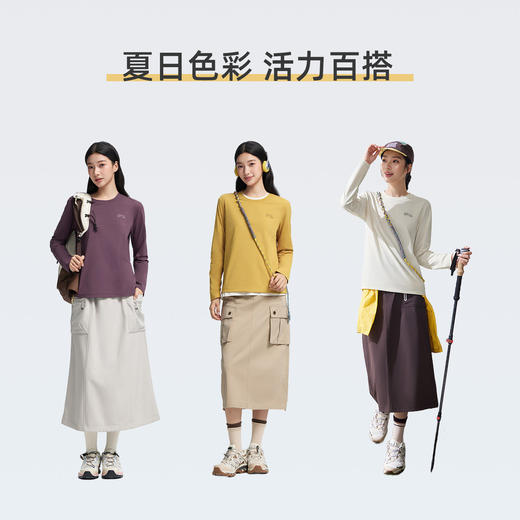 拓路者山系户外速干5A抗菌长T恤女夏季新款徒步登山舒适圆领上衣 商品图4