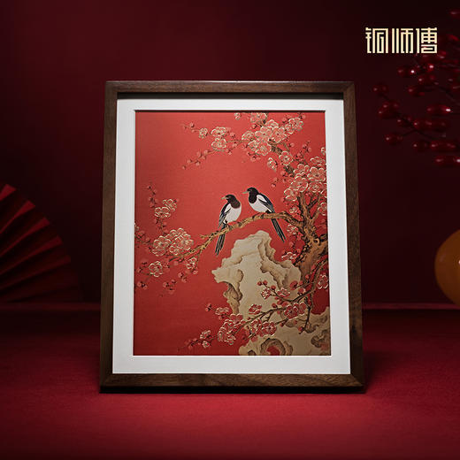 铜师傅 手工錾刻 铜雕画《狮来运转（桌面）系列》办公室装饰画 商品图4