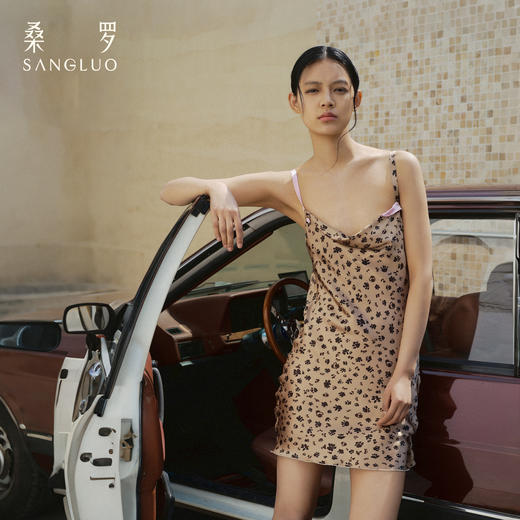 甜酷豹纹』桑罗真丝睡裙100%桑蚕丝女吊带裙可外穿家居服2026新款 商品图1