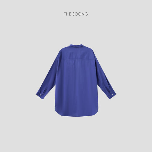 THESOONG|"轻薄透气"纯棉洗水磨毛工艺克莱因蓝长袖衬衫9083 商品图3