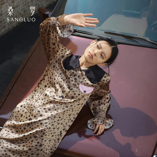 甜酷豹纹』桑罗真丝睡裙100%桑蚕丝女连衣裙可外穿家居服2026新款 商品图4