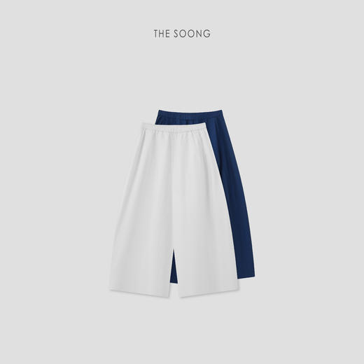 THESOONG|"凉感透气"100%匹马棉柔光肌理分割剪裁阔腿裤9082 商品图1