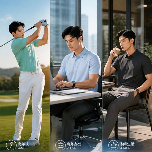 职场商务休闲POLO衫夏男舒适透气排汗免烫修身上衣/006 商品图1