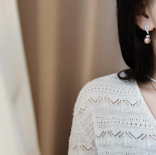 低饱和彩色·天然色·紫雾玫瑰 正圆ji光 基本无暇或轻微生长痕迹 10-11mm 纯银配件 商品图5