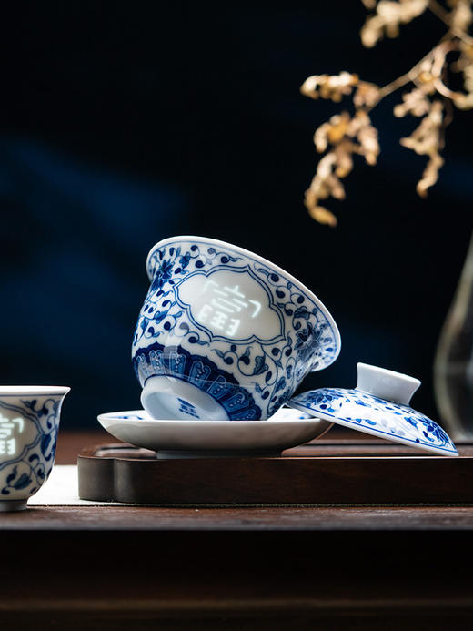 富玉 丨富玉陶瓷景德镇青花玲珑功夫茶具套装家用2026新款办公室泡茶专用 商品图5