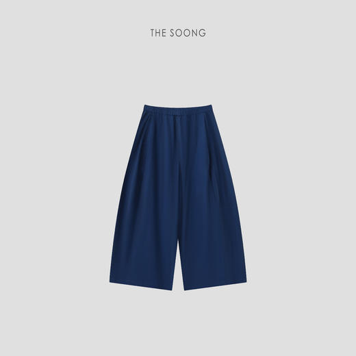 THESOONG|"凉感透气"100%匹马棉柔光肌理分割剪裁阔腿裤9082 商品图2