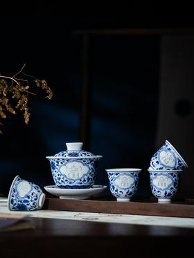 富玉 丨富玉陶瓷景德镇青花玲珑功夫茶具套装家用2026新款办公室泡茶专用