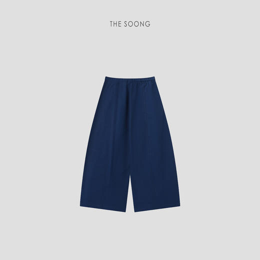 THESOONG|"凉感透气"100%匹马棉柔光肌理分割剪裁阔腿裤9082 商品图3