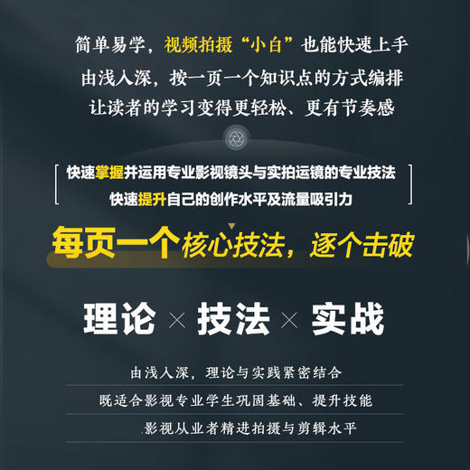 专业影视镜头与视频运镜核心技法 影视拍摄剪辑用光叙事技巧镜头语言视频运镜摄影摄像实战教程书 商品图1