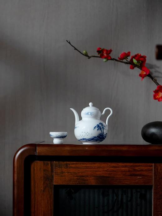 富玉 | 富玉陶瓷景德镇茶具套装家用功夫茶具茶杯盖碗茶壶 双松平远酒具一壶四杯 商品图5