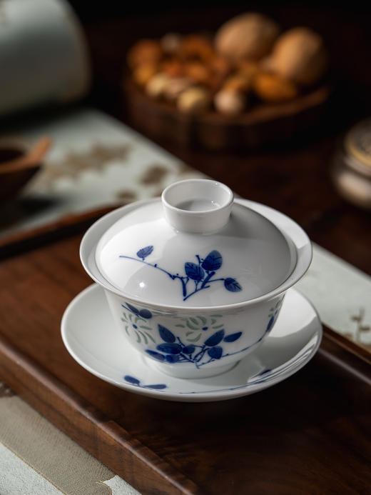 新品 富玉 |富玉玲珑景德镇陶瓷三才盖碗茶具三件套高档带盖功夫茶碗泡茶专用 商品图6
