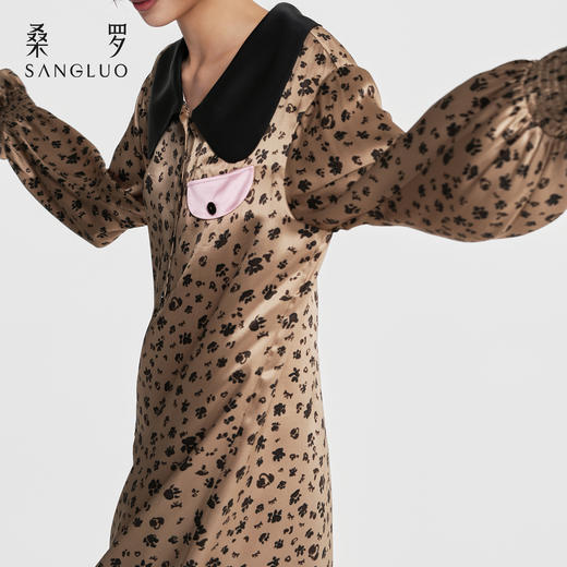 甜酷豹纹』桑罗真丝睡裙100%桑蚕丝女连衣裙可外穿家居服2026新款 商品图5