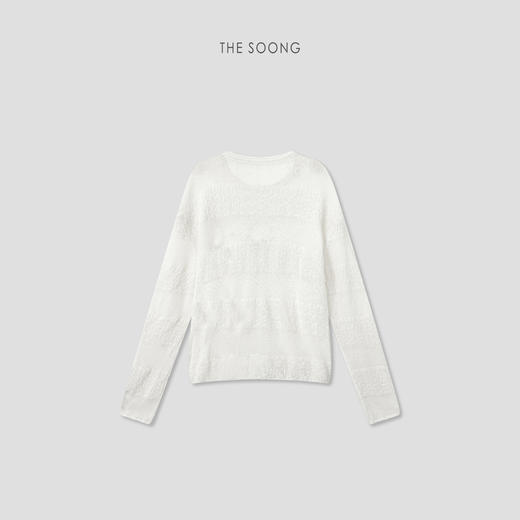 THESOONG|"夏日冰凉感"桑蚕丝和纸纱混纺慵懒风圆领针织罩衫9086 商品图8