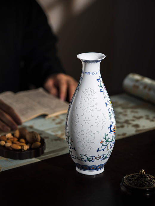 富玉呈祥 |  富玉景德镇陶瓷花瓶摆件客厅插花 轻奢高级感中式宋代美学小花瓶 商品图6