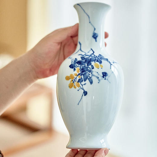 富玉呈祥 |  富玉青花玲珑景德镇陶瓷花瓶摆件客厅桌面玄关轻奢高级感家居好物 商品图5