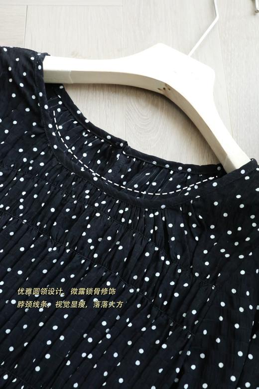 聆风私语“黑底繁星”！法式文艺复古连衣裙 商品图13