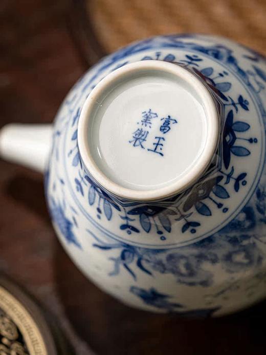 富玉窑丨景德镇手工青花玲珑茶具套组仿古金玉满堂 商品图7