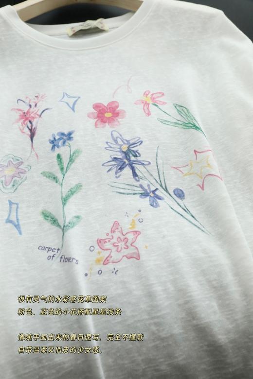 💙克莱因蓝碎花半裙 + 手绘白T罩衫 商品图10