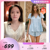 SANGLUO桑罗娃娃衫桑蚕丝短袖短裤套装女春夏甜美外穿家居服03A22806 商品缩略图0