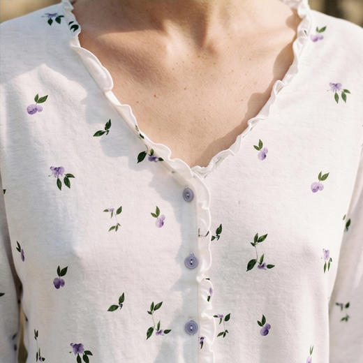 Bra-in』桑罗蓝莓吊带短裤套装桑蚕丝女款可外穿家居服开衫03B21814 商品图3
