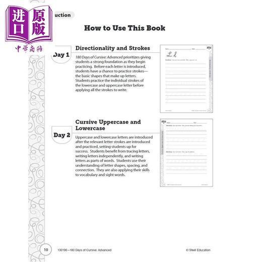 【中商原版】180 Days Cursive Advanced 180天练习册 连笔字书写进阶 4-6年级 英语书写 家庭教育课堂学习 英文原版进口图书 商品图3
