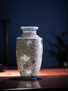 富玉呈祥丨富玉景德镇陶瓷花瓶摆件客厅插花轻奢高级感超好看玄关桌面装饰品