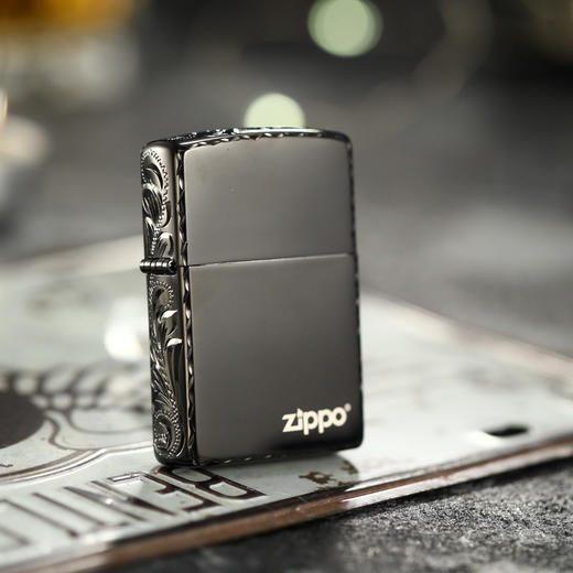 TM2553335261 Zippo 【送礼好物】打火机正版黑冰双面唐草精雕时尚收藏男士生日礼物 商品图3