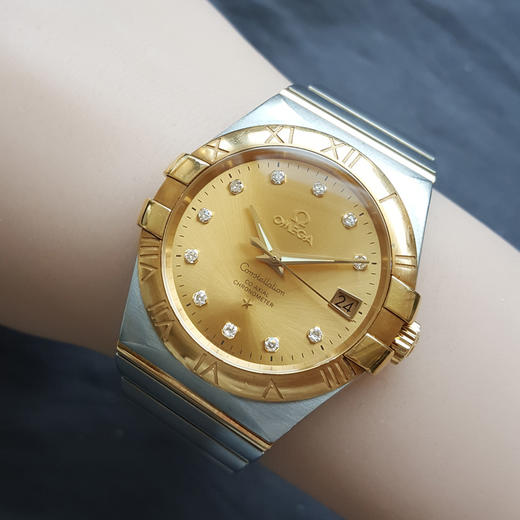 【95新】OMEGA 欧米茄123.20.35.20.58.001天文台认证自动机械机芯日期显示35mm（男款）CONSTELLATION 星座系列精钢/18K黄金110526JJ22 商品图8