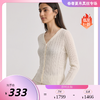 PALUOPO/PL新款V领镂空设计开衫百搭优雅时尚针织衫ES262022M 商品缩略图0