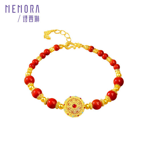 足金八宝罗盘可转动南红手串【按克计价黄金2】MEMORA诗普琳GB321102【线上专供】 商品图6