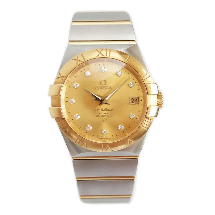 【95新】OMEGA 欧米茄123.20.35.20.58.001天文台认证自动机械机芯日期显示35mm（男款）CONSTELLATION 星座系列精钢/18K黄金110526JJ22