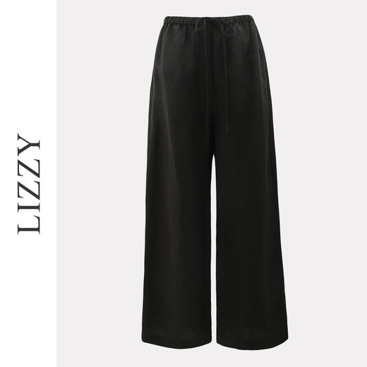 2026LIZZY天丝亚麻简约舒适松紧腰慵懒风直筒纯色长裤女夏季8193 商品图5