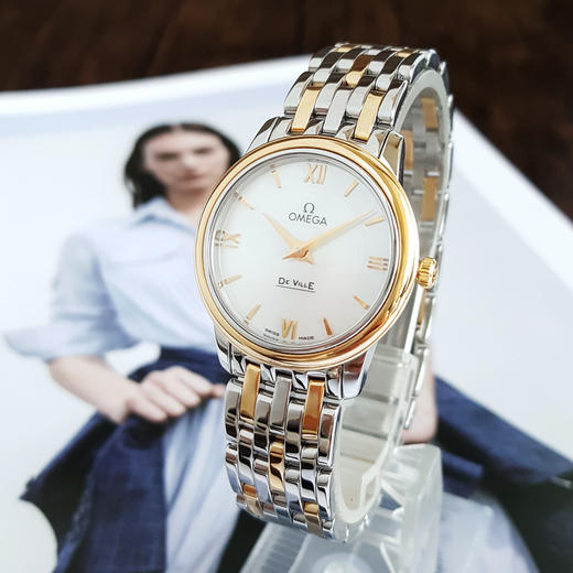 【95新】OMEGA 欧米茄424.20.27.60.05.001石英机芯27MM（女款）DE VILLE 碟飞系列 精钢/18K黄金290426TJ17 商品图1
